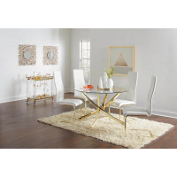 Coaster Furniture 190512 Chanel Side Chairs White and Rustic Brass (Set of 4)